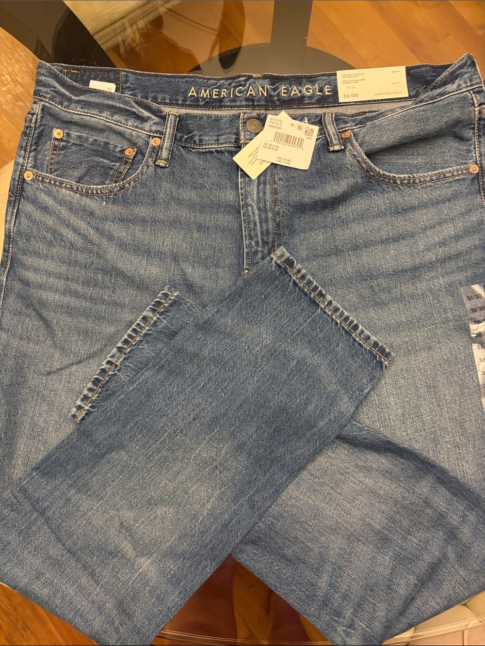 American Eagle Outfitters Men's Medium Blue Slim Straight Jeans